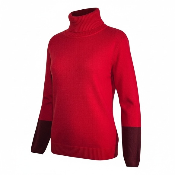 Royal Robbins Sweaters - Royal Robbins‎ Westlands Funnel Neck Merino Wool Blend LS Red Sweater Size Large